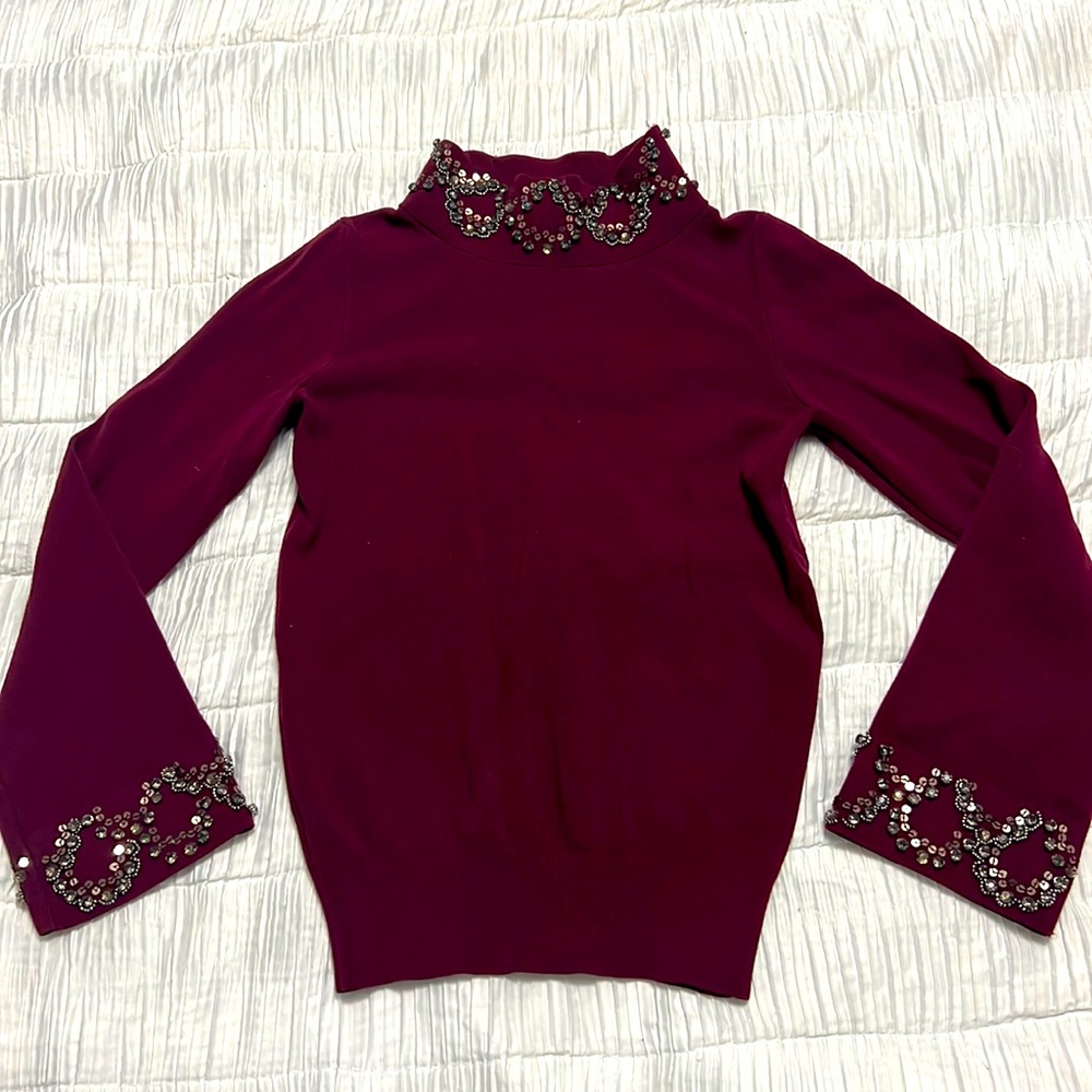 Beaded knit sweater